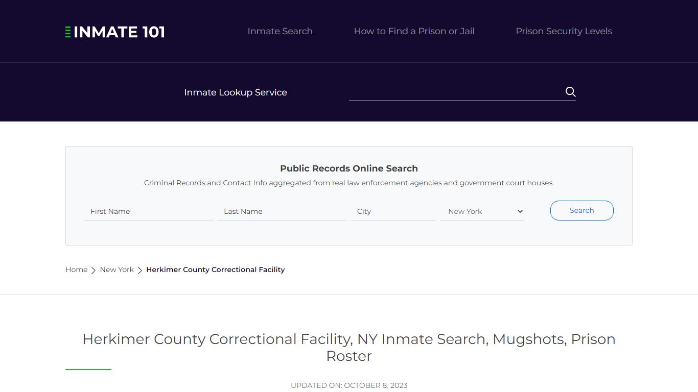 Herkimer County Correctional Facility, NY Inmate Search, Mugshots ...